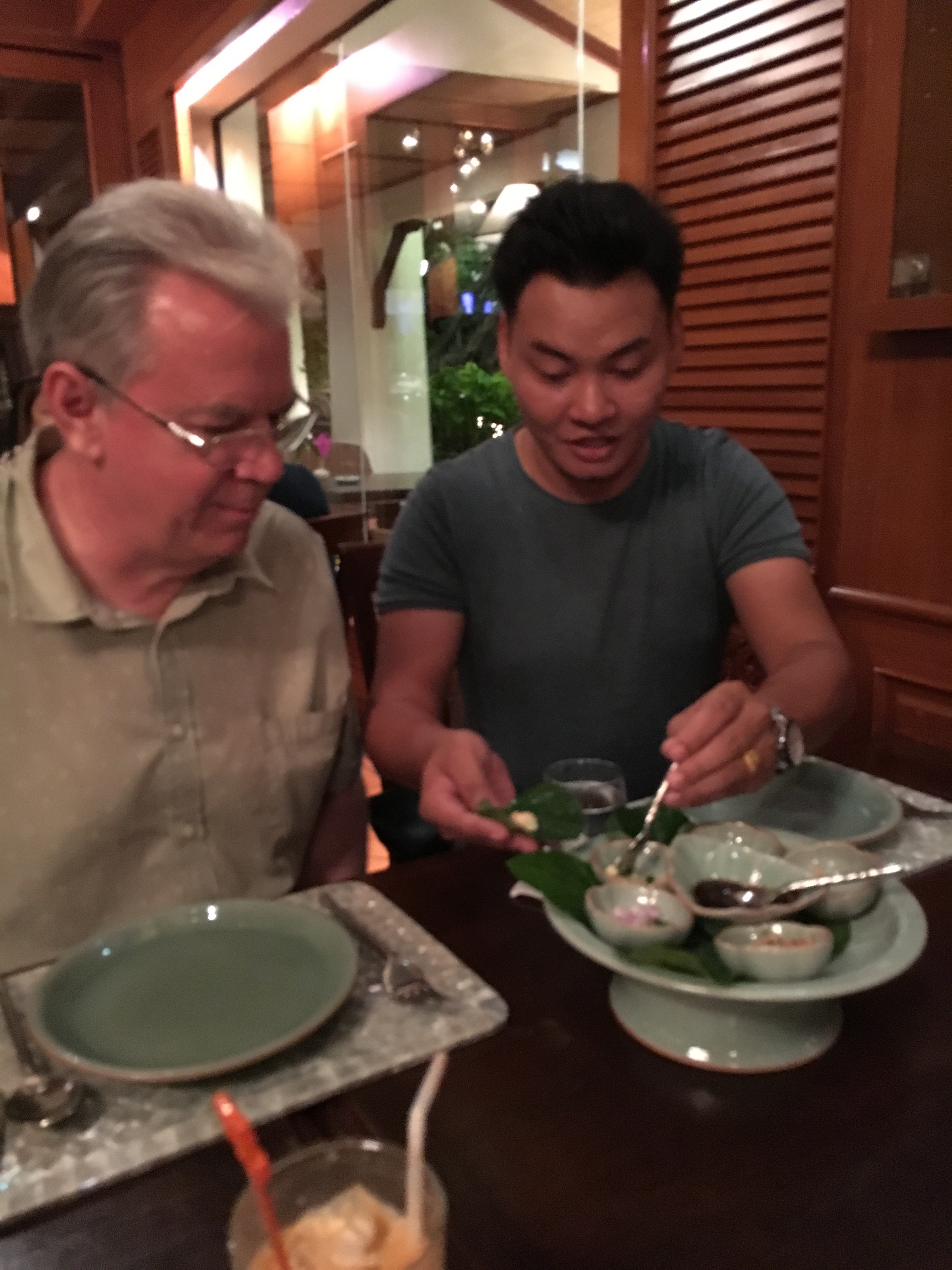 Bom showing us how to assemble a wrap